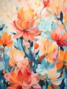 A Painting Of Flowers And Leaves Royalty Free Stock Photo