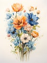 A Painting Of Flowers On A White Background Royalty Free Stock Photo