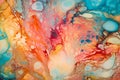 Painting of fluid art with alcohol ink in picture