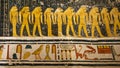 Painting found in the tomb of King Tut in the Valley of the Kings in Luxor, Egypt Royalty Free Stock Photo
