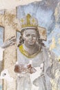 painting, frescoes, abandoned Orthodox church