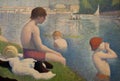 A painting by Georges Seurat in the National Gallery in London Royalty Free Stock Photo