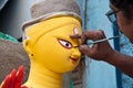 Painting goddess Durga's eyes