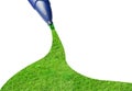 Painting the grass with green marker Royalty Free Stock Photo