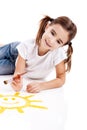 Painting a happy sun Royalty Free Stock Photo