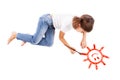 Painting a happy sun Royalty Free Stock Photo