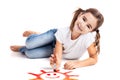 Painting a happy sun Royalty Free Stock Photo