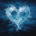 Painting of a heart made of water Royalty Free Stock Photo