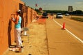 Painting a Highway Mural