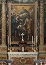 Painting of the Holy Family in the Church of St. Vincent in Gravedona on Lake Como. Royalty Free Stock Photo