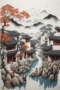 painting of Hongchun and Xidi, paper quiling