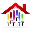 Painting a house logo Royalty Free Stock Photo