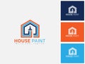 Painting House Real Estate logo Design Concept For Home Royalty Free Stock Photo