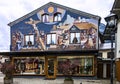 Painting house in village Oberammergau, Bavaria, Germany