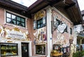 Painting house in village Oberammergau, Bavaria, Germany