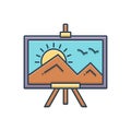 Color illustration icon for Painting, canvas and sailcloth