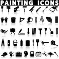 Painting icons set. Royalty Free Stock Photo