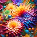 painting image of the majestic,ornate,acrylic,exploding prisms of vibrant dynamic colors of springtime.