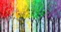 Painting of Impressionist colored forest Royalty Free Stock Photo