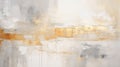 Golden And White Abstract Painting With Minimalist Style