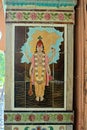 Painting on Japaneis Tiles ; lord Vishnu at Ram Mandir built in 1950