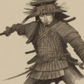 Painting of a Japanese Samurai