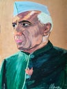 Painting of Jawahar lal Nehru by Anil A Dave 1966 myself at my school time Kalyan