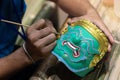 Painting Khon mask, Thai traditional mask