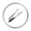 Painting knives icon in monochrome style isolated on white background. Artist and drawing symbol stock vector