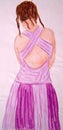 Painting of a Lady in a Purple Dress Royalty Free Stock Photo