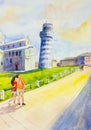 Painting - Leaning tower of Pisa, Italy