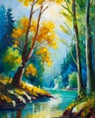 oil painting of beautiful nature Royalty Free Stock Photo