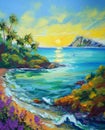 oil painting of beautiful nature Royalty Free Stock Photo