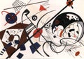 Painting in manner of Kandinsky on gray background