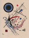 Painting in manner of Kandinsky on gray background