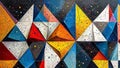 Colorful umbrellas: a trending and sharp oil painting with geometric and abstract elements, generative ai