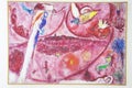 Painting by Marc Chagall, Marc Chagall Museum, Nice, France Royalty Free Stock Photo