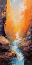 Minimalistic Landscape Painting: Canyon
