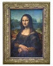 Painting of Mona Lisa (Lisa del Giocondo) portrait by the Italian artist Leonardo da Vinci, Paris, France 2024 Royalty Free Stock Photo