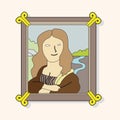 Painting mona lisa theme elements vector,eps Royalty Free Stock Photo