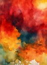 A painting of multicolored blot watercolor splash Generative AI Royalty Free Stock Photo