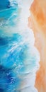 Vibrant Ocean Abstract With Large Orange And Blue Waves Royalty Free Stock Photo