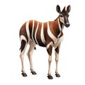 painting of a Okapi on a transparent background, isolated