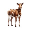 painting of a Okapi on a transparent background, isolated