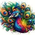 A painting of a Peacock Royalty Free Stock Photo