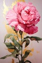 a painting of a pink flower on a white background. Painting of a Magenta color flower perfect for Wall Art.