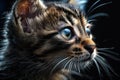 Adorable Kitten Face in Soft Sunlight Royalty Free Stock Photo