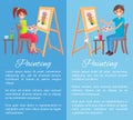 Painting Process Banner, Color Vector Illustration