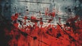 Photo of a vibrant abstract painting with dynamic red and black paint splatters Royalty Free Stock Photo