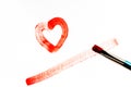 Painting red heart shape Royalty Free Stock Photo